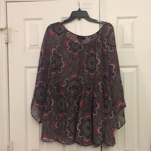 AB Studio Loose sheer printed  top XL